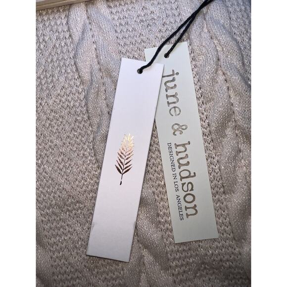 June & Hudson Sweater Womens Size 1 Beige Cable Knit Pullover Mock Neck Fall NWT - Picture 9 of 16